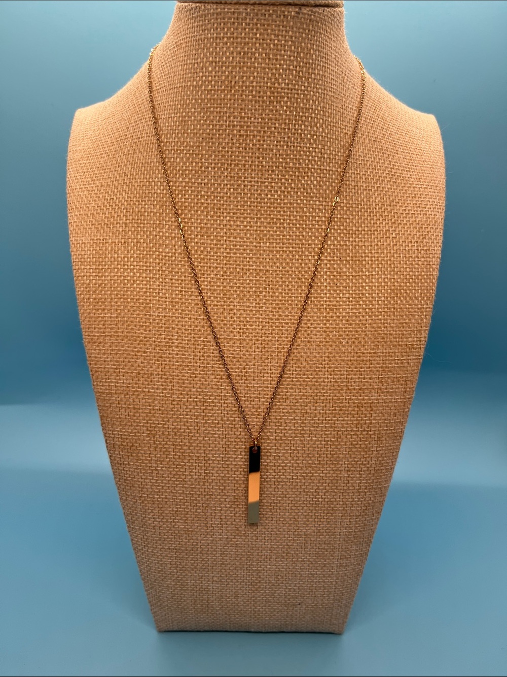 Minimal Gold  Bar Pendant Necklace
